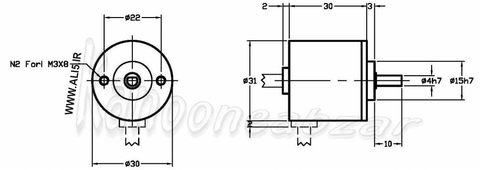 ابعاد فیزیکی انکدر elap e300 3600