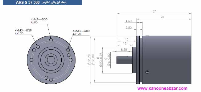  ابعاد انکودر 360 پالس 