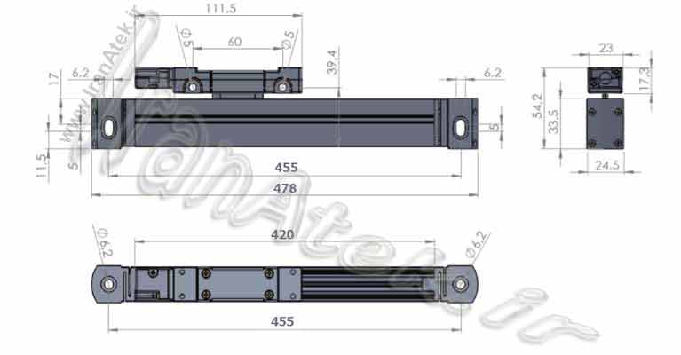 ابعاد خط کش دیجیتال مغناطیسی mlc320-300
