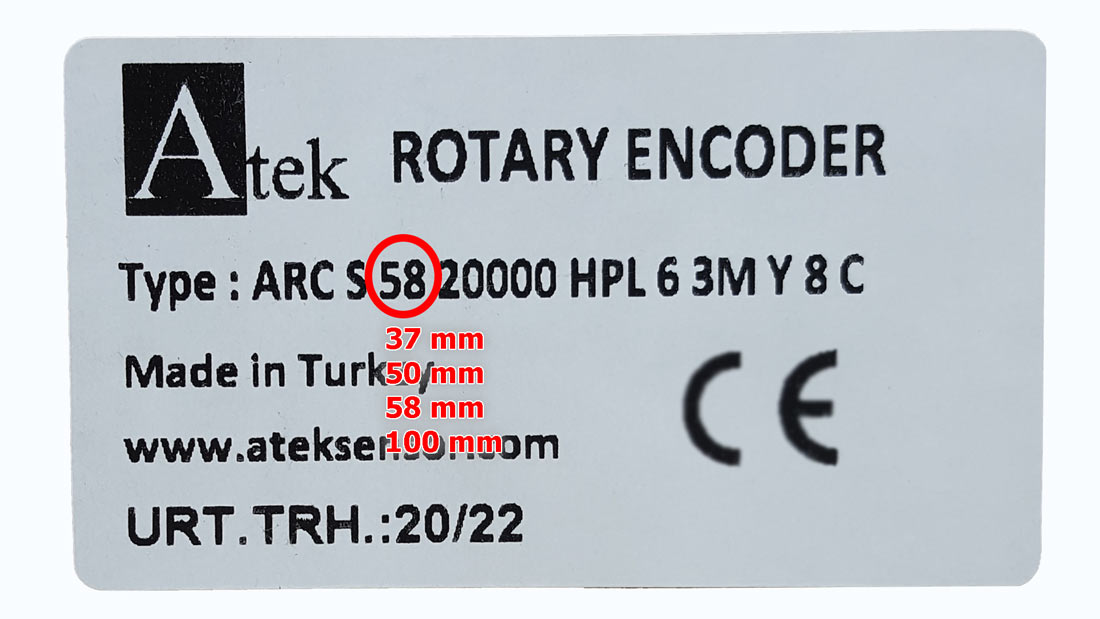 روتاری انکودر 37 50 58 100 میلیمتر