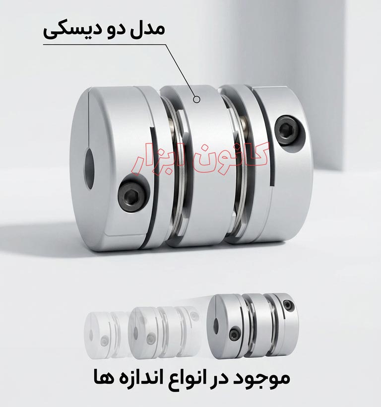 کوپلینگ دیسکی دوبل با اتصال گیره‌ای (Clamp Style) صنعتی