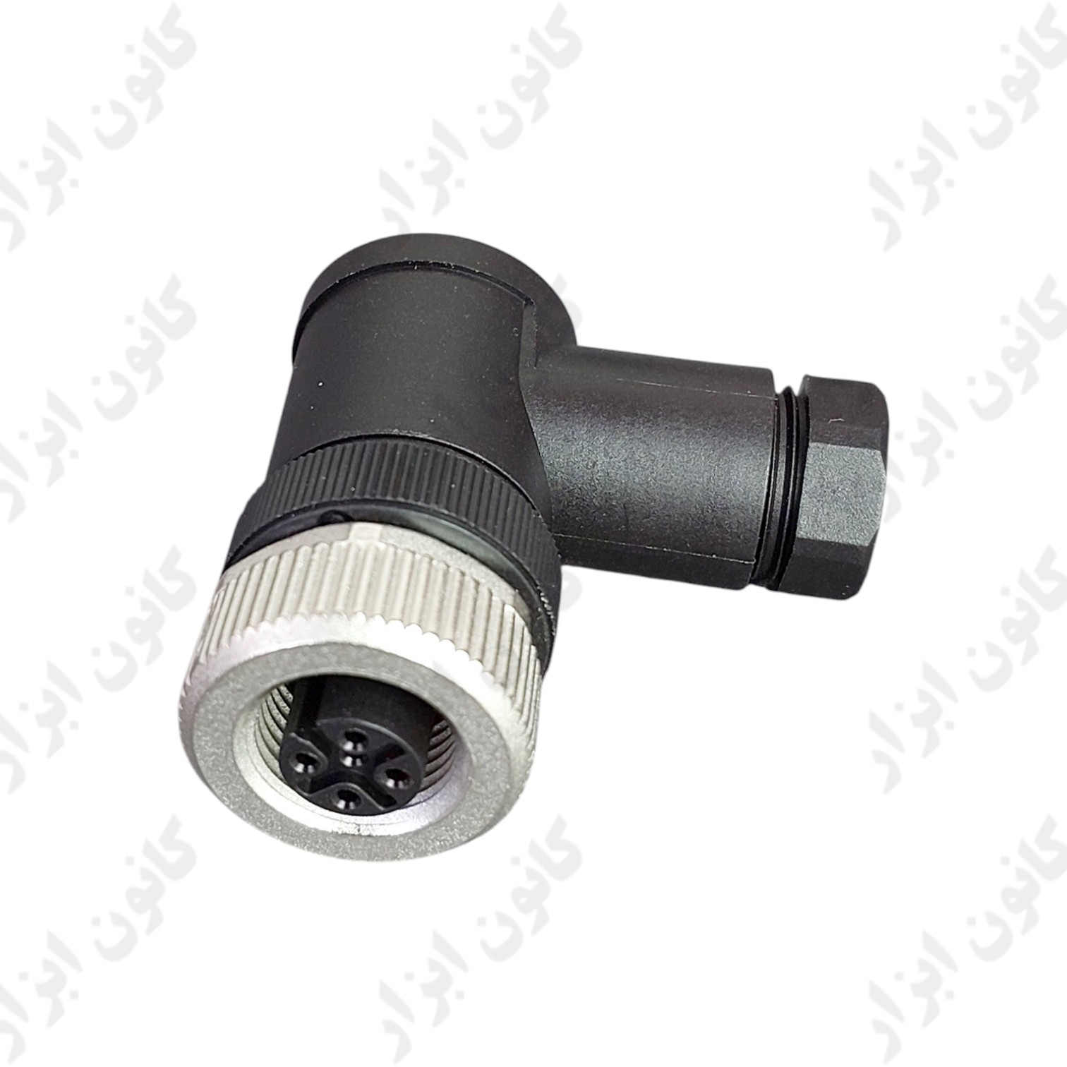 سوکت صنعتی M12 مادگی 5 پین ۹۰ درجه قفل دار