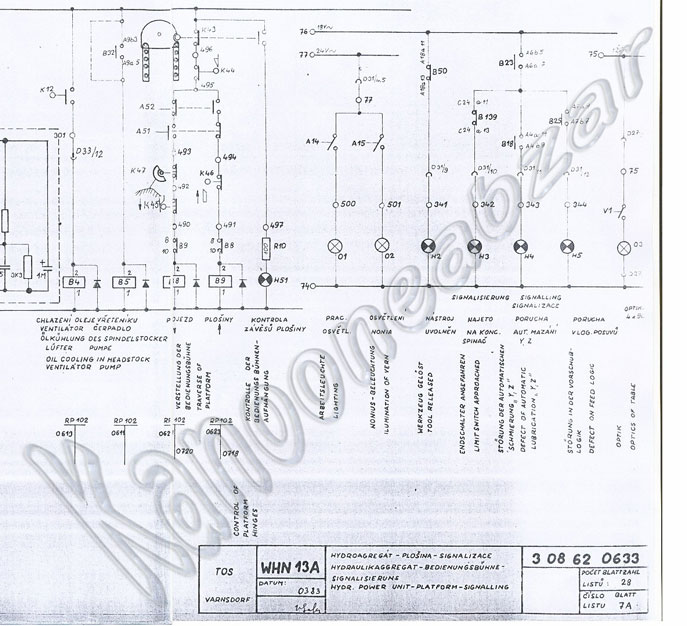 دیاگرام مدار برق بورینگ چک tos- WHN 13Aa